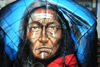 airbrush auf einer Lederjacke indianer Portrait 